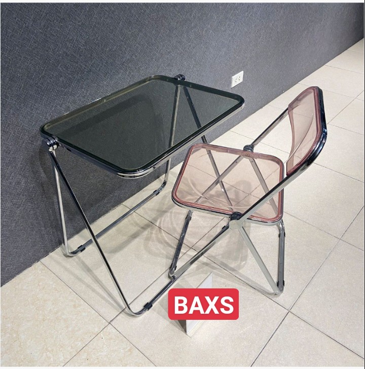 Bàn đa năng chân inox mặt bàn xuyên sáng Juno Sofa 64 x 50 x 68 cm