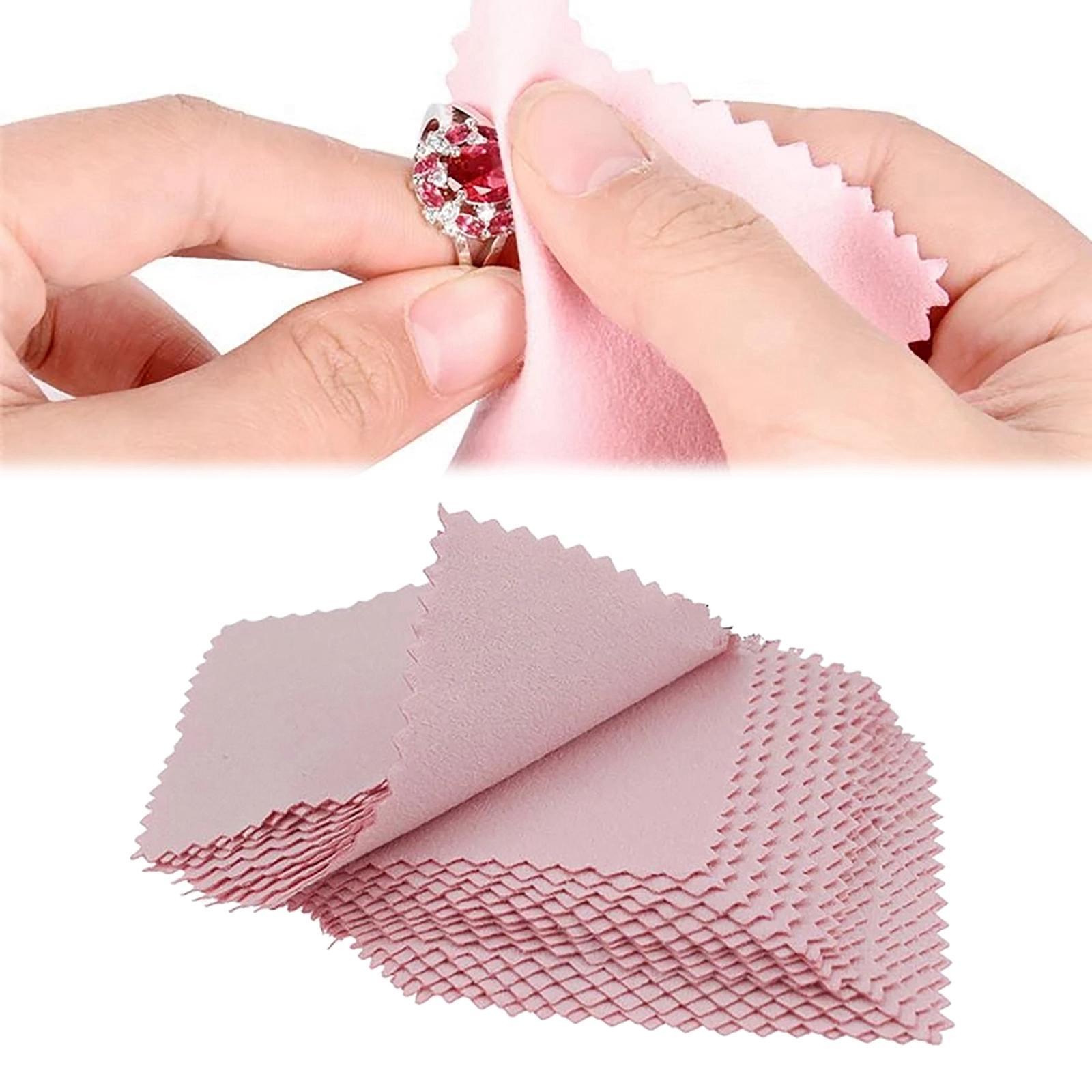 50PCS Jewelry Cleaning Polishing Cloth Fabric for Earrings Watch