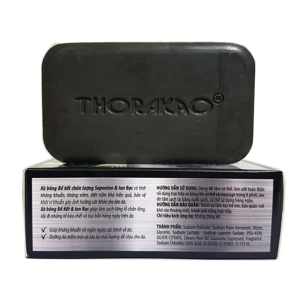 Xà bông bồ kết và ion bạc Thorakao 100g