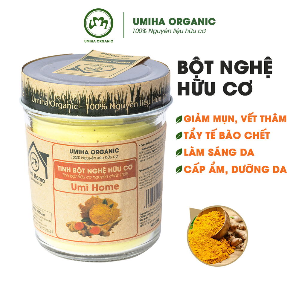 Tinh Bột Nghệ nguyên chất UMIHOME (135G) uống hỗ trợ sức khỏe và đắp mặt dưỡng da ngăn ngừa thâm nám