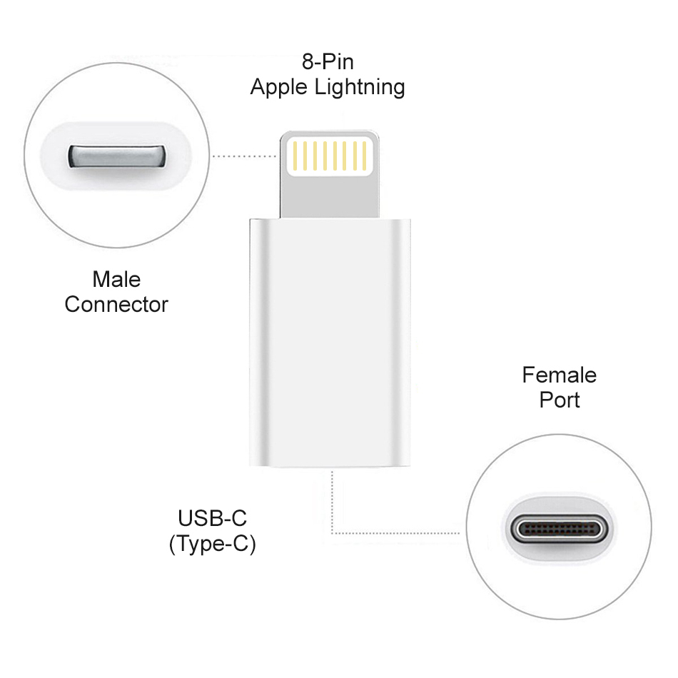 Đầu chuyển chân sạc USB type C to Lightning iPhone - Hàng nhập khẩu