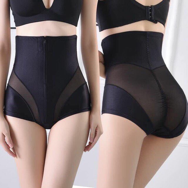 Quần gen nịt bụng , đai nịt bụng lưng cao chống quận thông hơi khóa kéo thon eo nâng mông