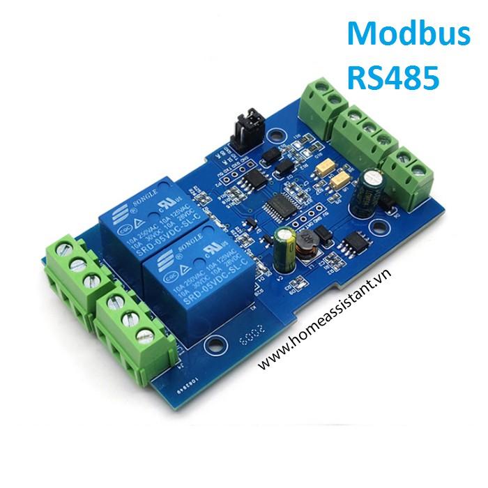 Bo Mạch Công Tắc 2 Cổng Điều Khiển Bằng TTL Modbus RS485 BMS2