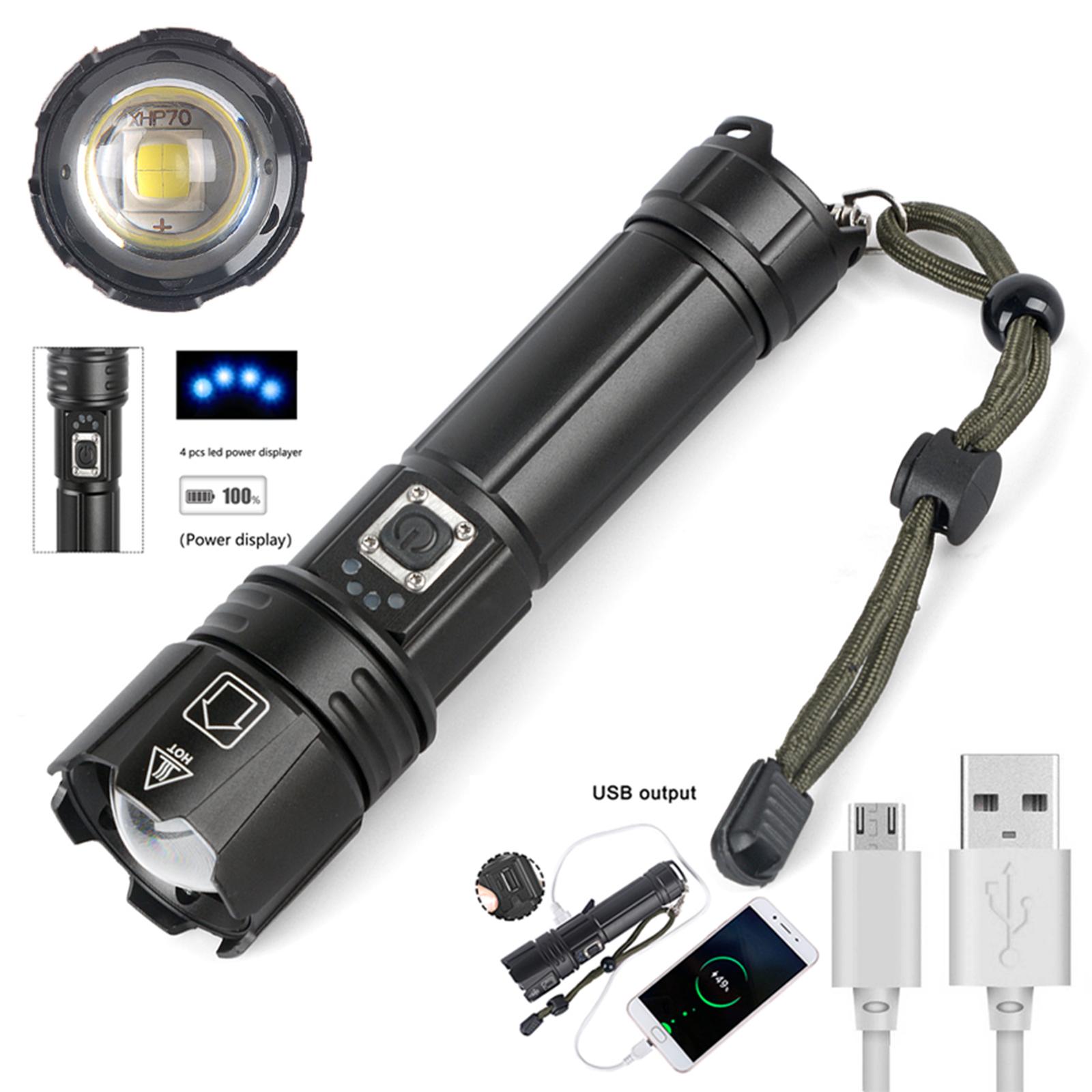 Rechargeable    Flashlight - High Lumens LED, Super Bright, Zoomable, 3 Modes, Water Resistant - Outdoor Camping, Emergency Flashlights