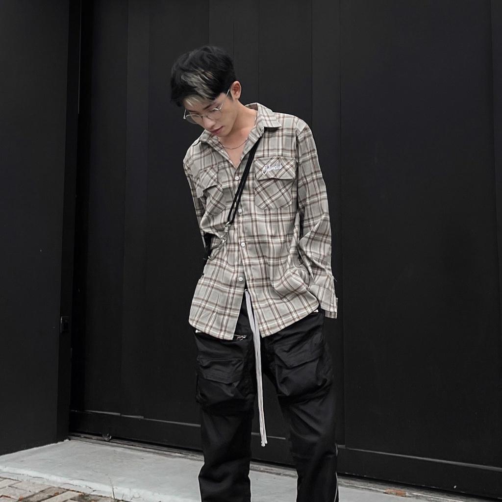 Áo Sơmi dài tay Flannel ODIN, Áo sơmi dài tay kẻ sọc oversize.Local Brand ODIN CLUB