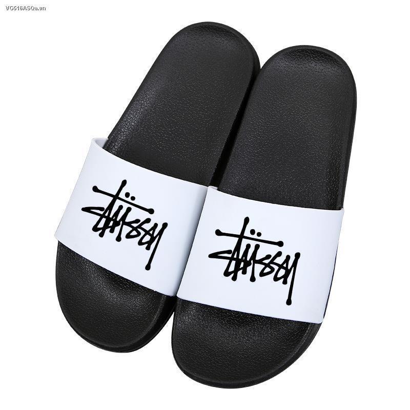 Dép Quai Ngang In Chữ Stussy Phong Cách Harajuku Cho Cặp Đôi
