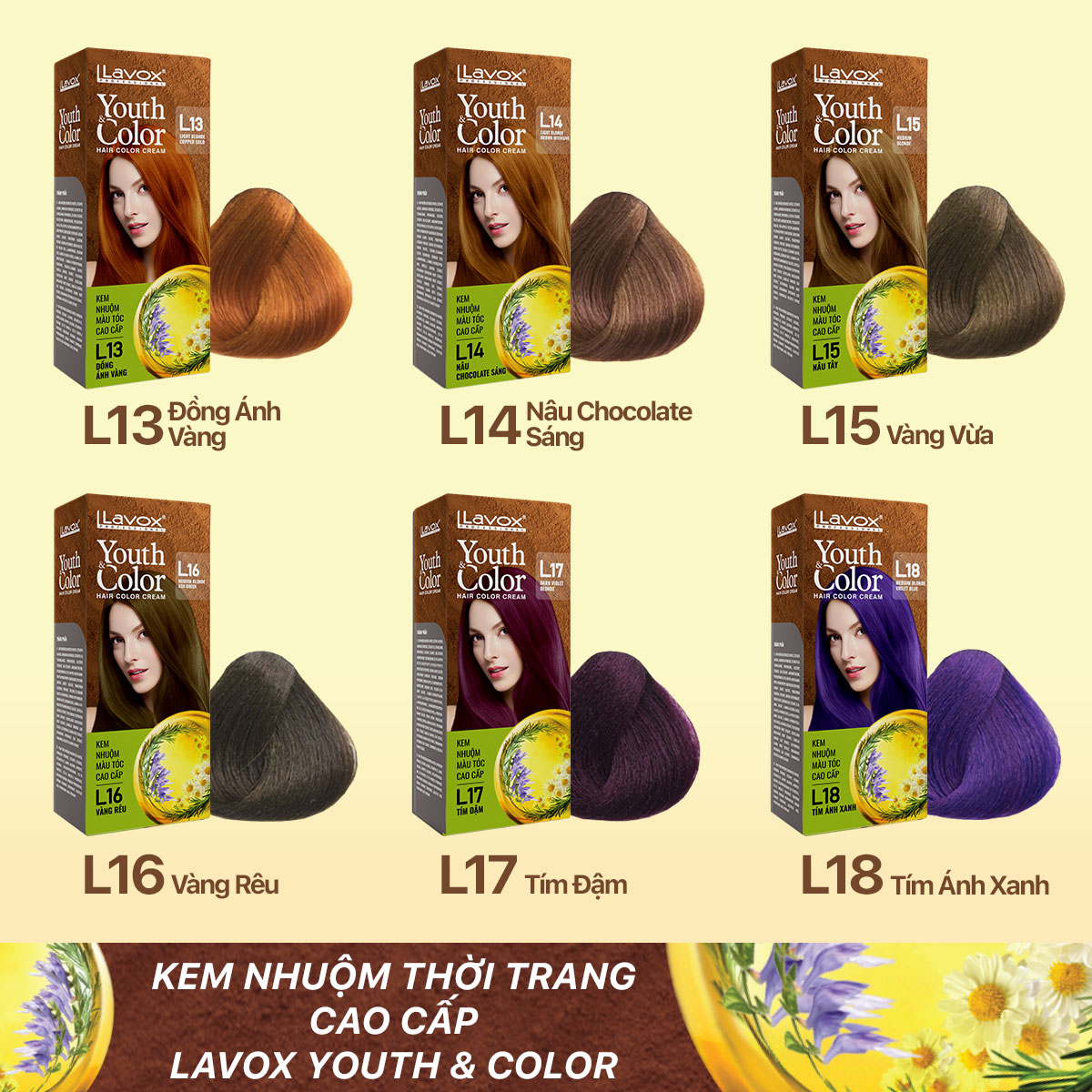 Combo 2 Kem Nhuộm Màu Cao Cấp Youth&amp;Color Lavox lên Màu Đẹp, Dễ Nhuộm Tại Nhà
