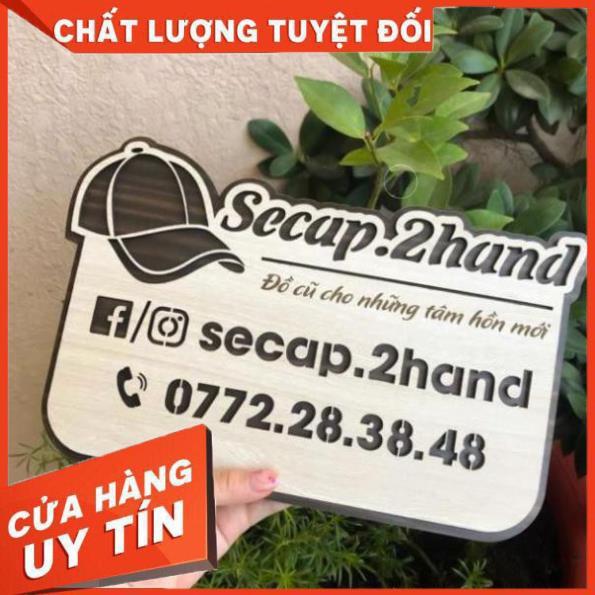 Bảng Hiệu Gỗ Tên Shop sử dụng trang trí chụp ảnh bán hàng Onlne