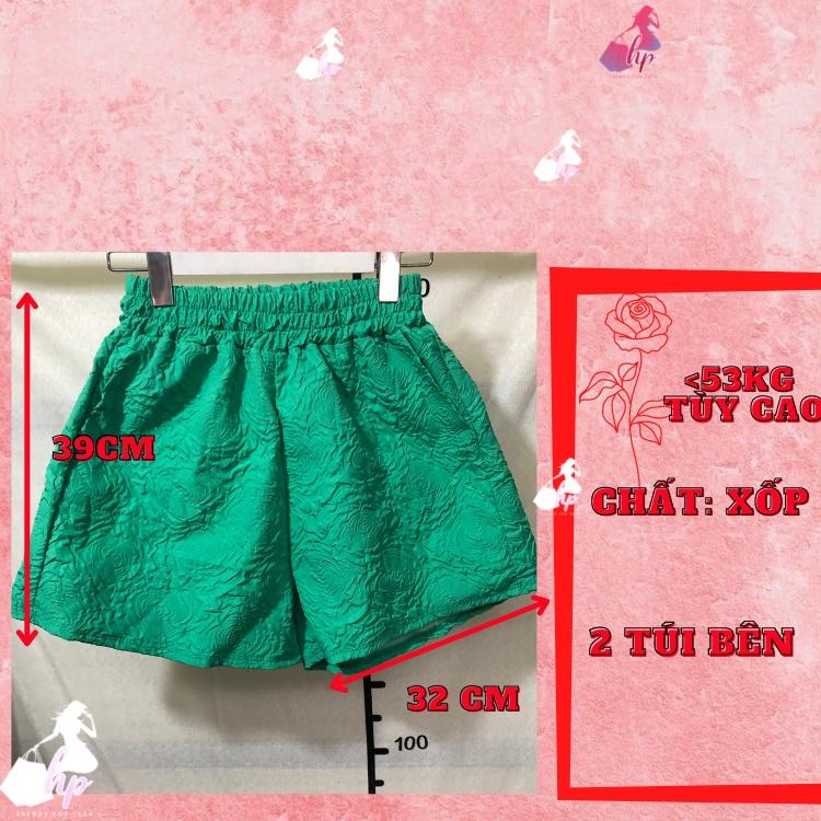 Quần đùi nữ ống rộng, quần short lưng cao xốp sang chảnh mặc nhà đi chơi kiểu hàn quốc VD293