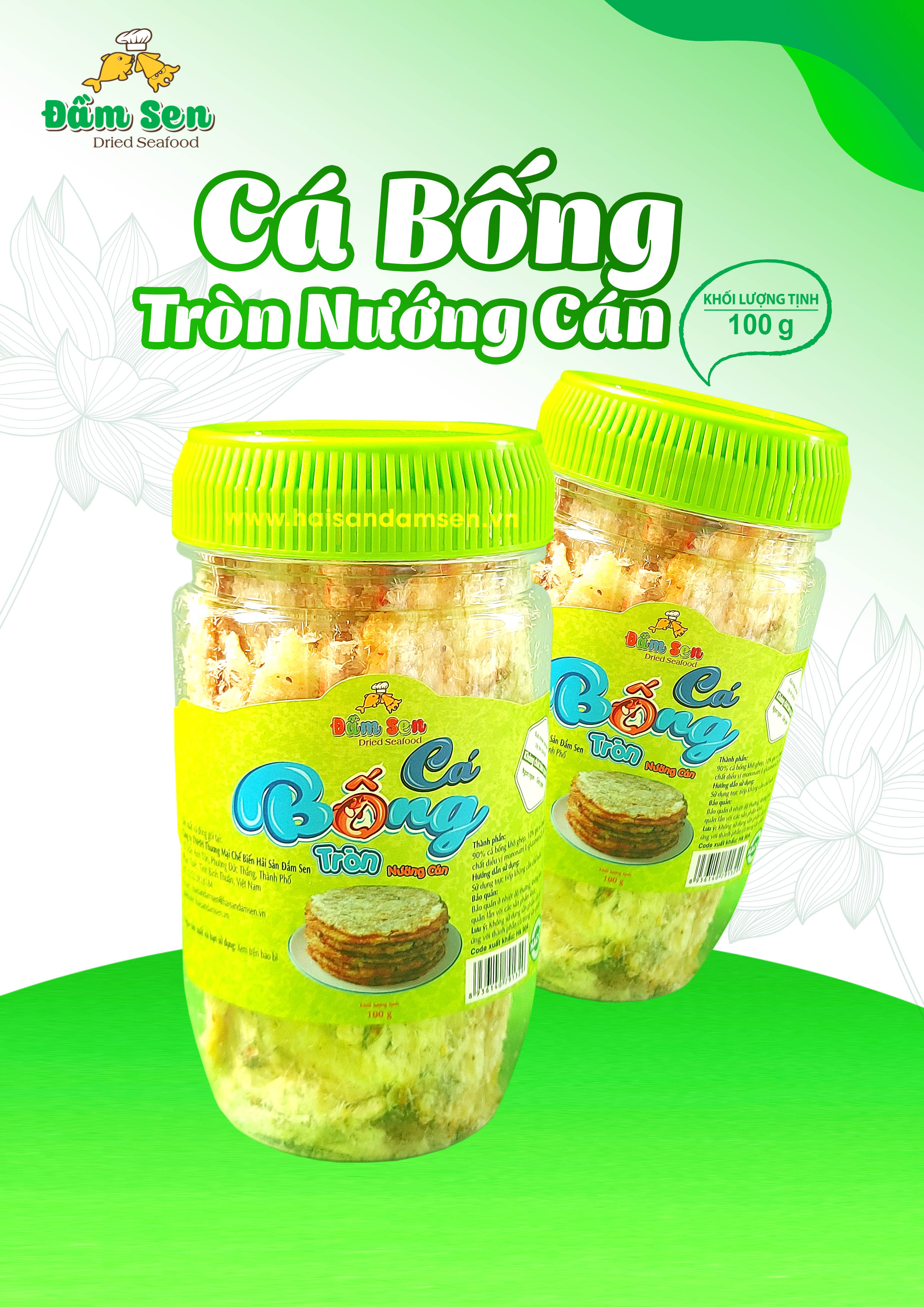 Cá Bống Tròn Nướng Cán Đầm Sen - 1Kg - Ocop 4 Sao