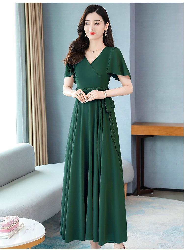 ĐẦM MAXI CỔ V CÁCH ĐIỆU EO DỄ THƯƠNG