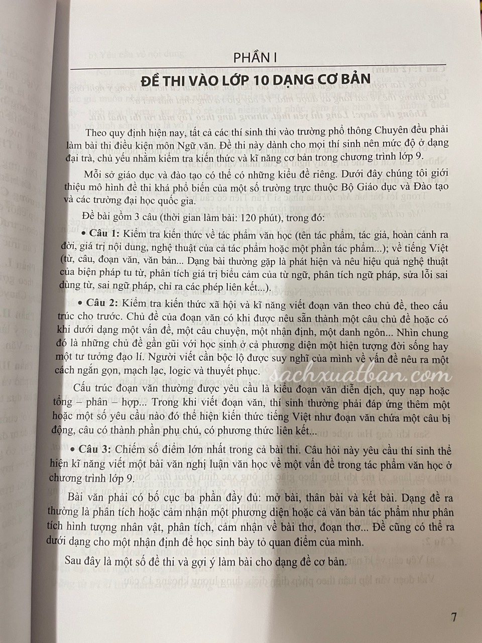 Sách Bộ đề thi tuyển sinh vào lớp 10 các trường chất lượng cao và trường chuyên môn Ngữ Văn