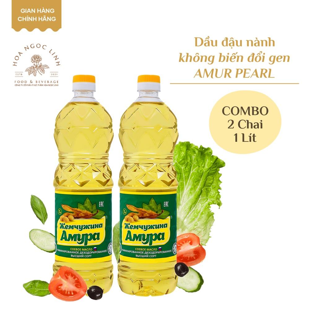 Combo 2 Chai Dầu đậu nành không biến đổi Gen Amur Pearl
