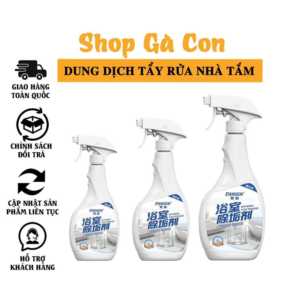 Chai Xịt Tẩy Cặn Bẩn Trên Bồn Rửa Sứ Gạch Men Vách Nhà Tắm Siêu Sạch Chai 500ml Hiệu Fansen