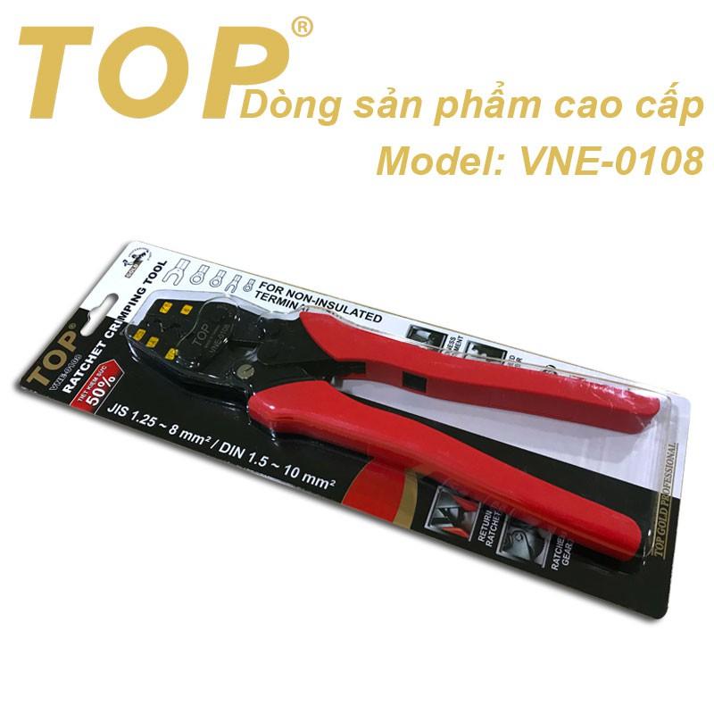 Kìm bấm đầu cote nhanh trợ lực số 08 TOP (1.5 - 10mm2) TOP - VNE-0108 ( kìm bấm cos)