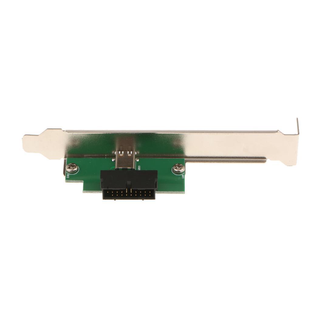Motherboard 19 Pin Header to USB 3.0 Type C Adapter Converter Bracket Card