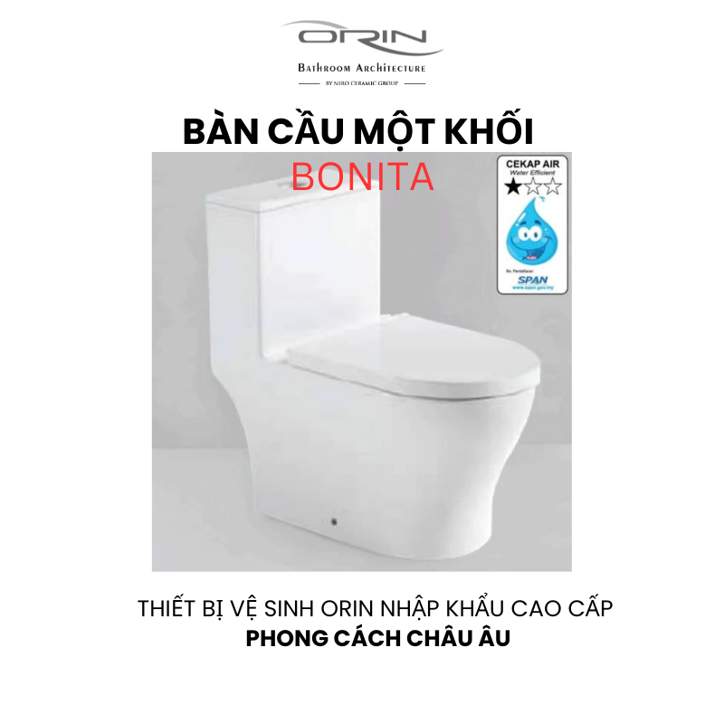 Bàn Cầu một khối nhập khẩu ORIN Bonita