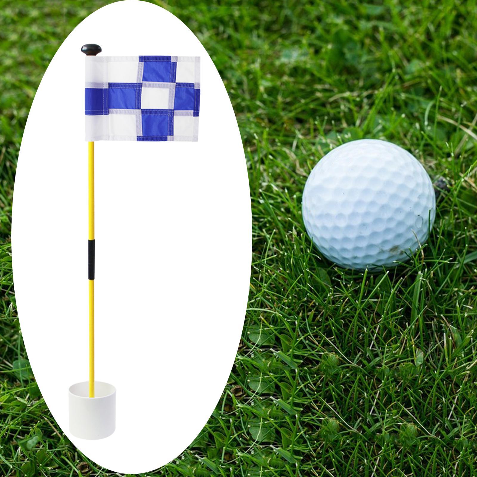 Backyard Practice Golf Hole Pole  Cup Stick Folding Putting Flagstick