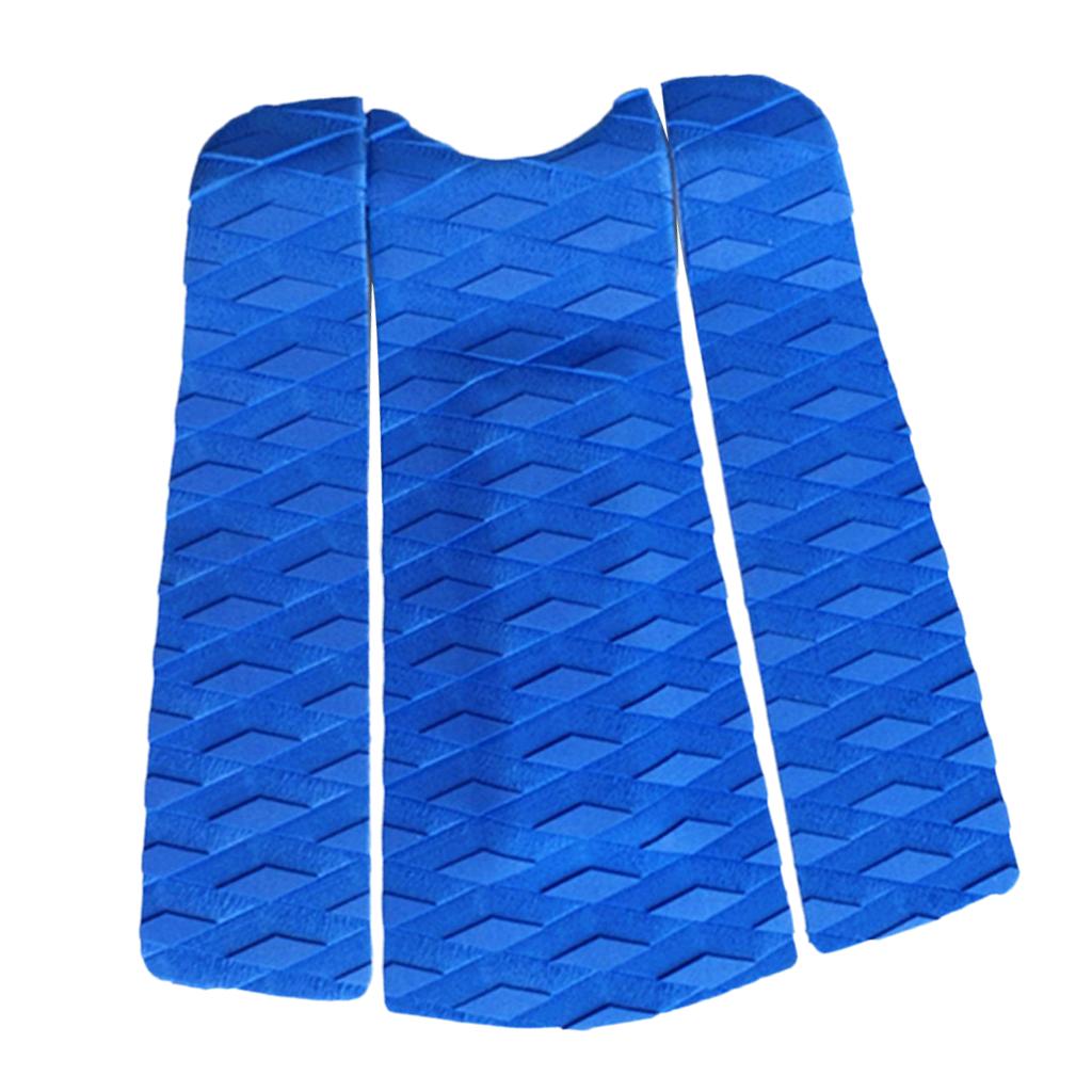 3 Pieces Premium EVA Diamond Patterned Anti-skid Surfing Traction Pad Surfboard Kiteboard Paddleboard Tail Pad Deck Grip