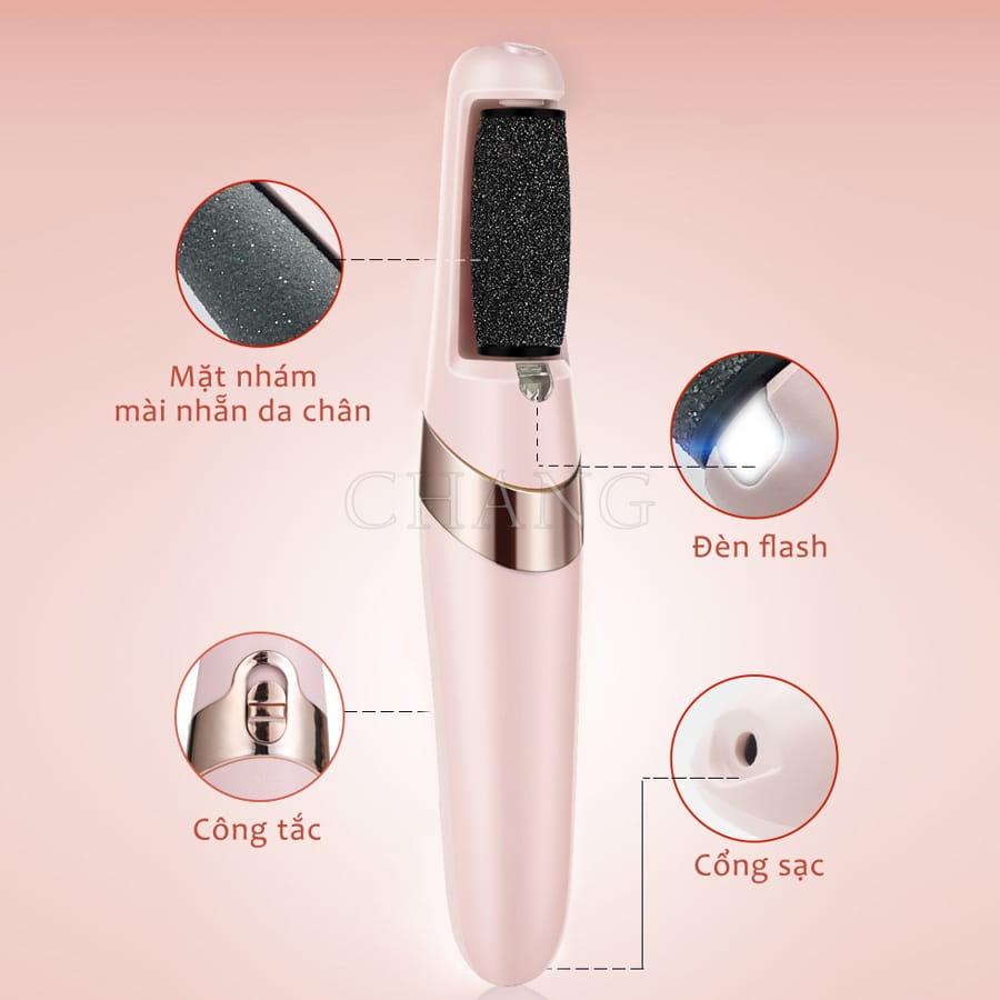 Máy Chà Gót Chân Tự Động, Tẩy Tế Bào Chết Tại Nhà Sạc Pin Tích Điện 2 Đầu Mài