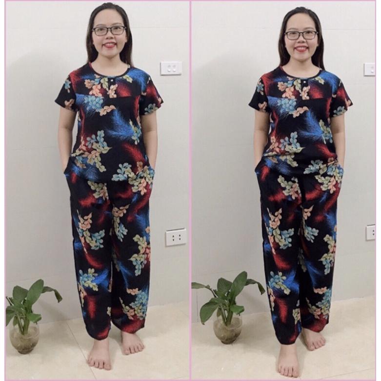 BỘ LANH ANH THƯ QUẦN DÀI TAY CỘC TRUNG NIÊN, BỘ MẶC NHÀ CHO MẸ CHO BÀ