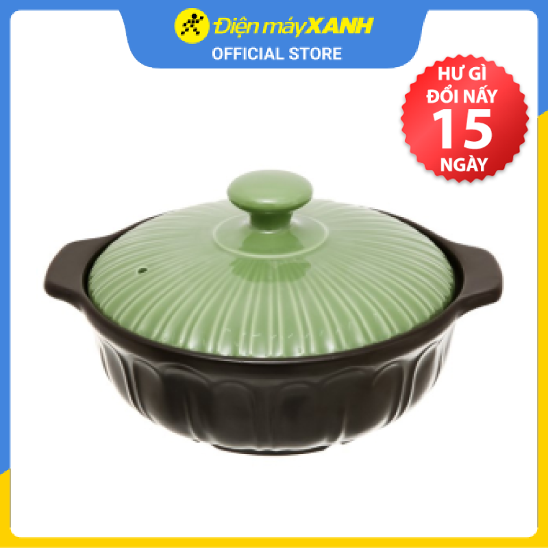 Nồi đất hoa sen nắp sứ 20 cm Dong Hwa 403 - Hàng chính hãng