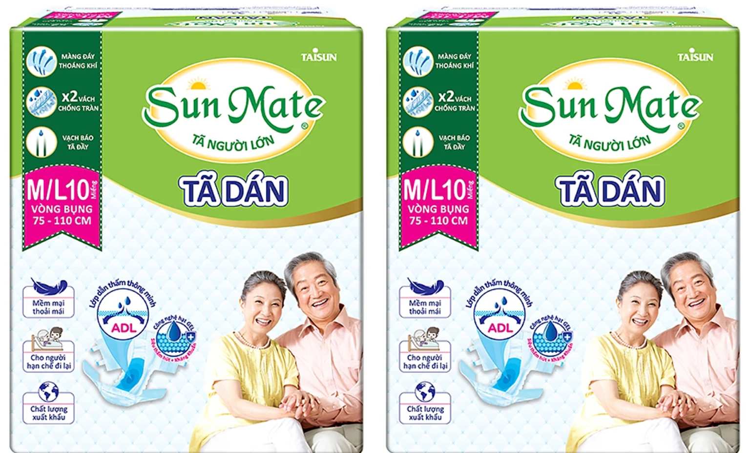 Combo 2 Gói tã dán Sunmate ML10 - Date luôn mới