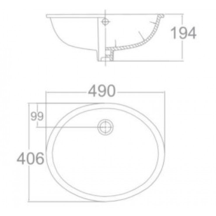 Lavabo American Standard VF-0496 Âm Bàn Ovalyn