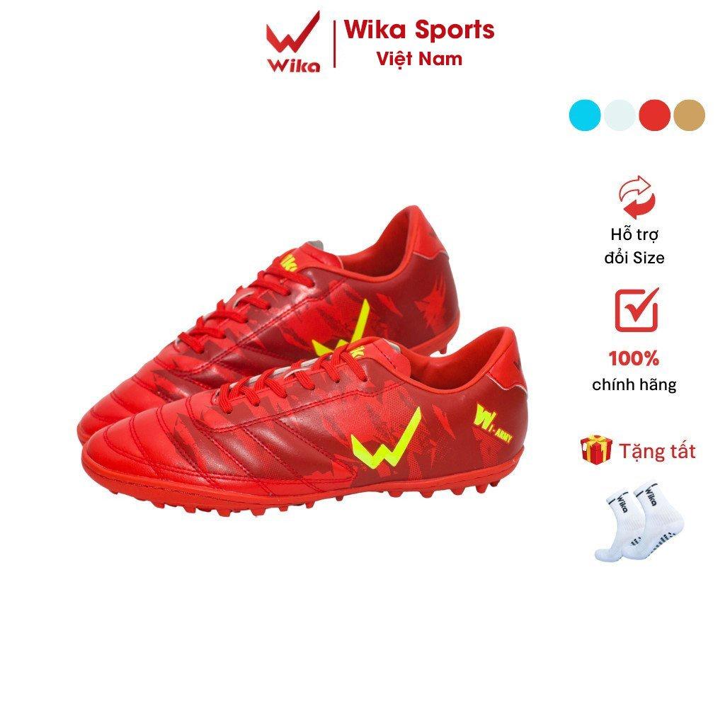 Free Ship - Giày đá bóng nam Wika Army chính hãng chất liệu da Pu cao cấp phủ Elvaloy mềm,đế giày đinh TF chống trơn.