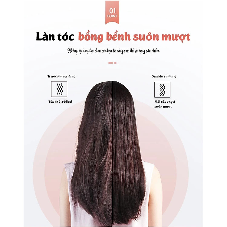 Lược Điện Chải Tóc, Công Suất 45W, Giúp Tóc Bồng Bềnh, Óng Mượt; Làm Xoăn, Duỗi Thẳng Dễ Dàng, Có Đèn Cảnh Báo Nhiệt Độ, Tăng Giảm Nhiệt Độ Dễ Dàng- Hàng Chính Hãng 