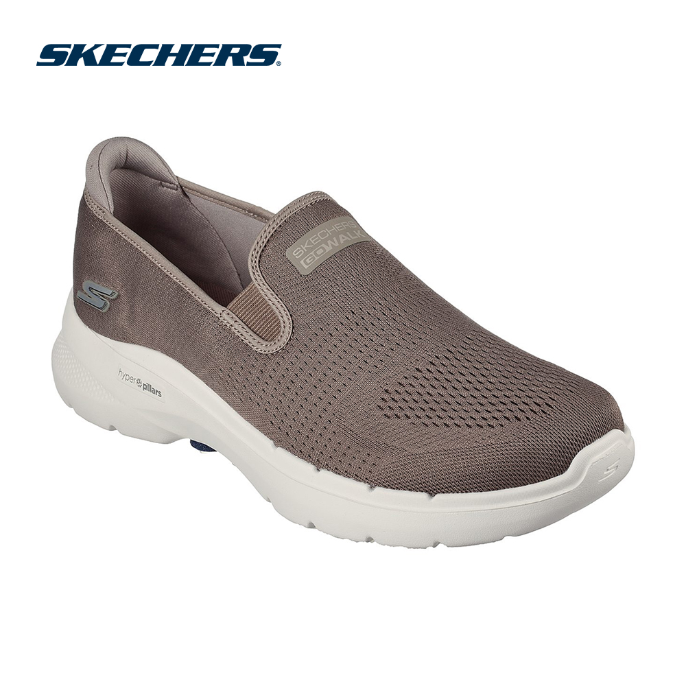 Skechers Nam Giày Thể Thao Đi Bộ Giặt Máy Được, Tập Gym, Đi Học, Đi Làm, Thường Ngày GOwalk 6 Proctor Walking Air-Cooled Goga Mat Hyper Pillar Technology, Machine Washable, Ortholite, Ultra Go - 216280-TPNV