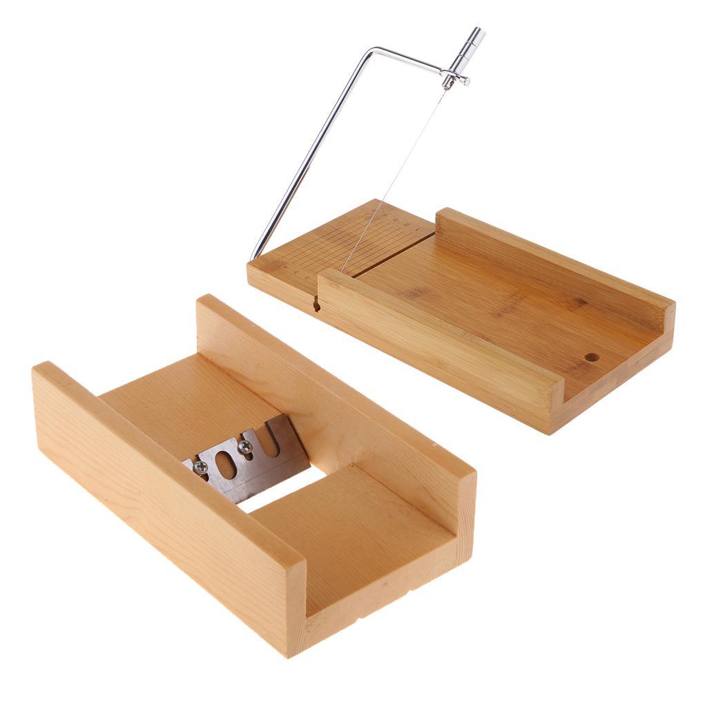 2Pcs Wooden Stainless Steel Soap Cutter Cutting Tools - Beveler Planer and Wire Slicer for Handmade Craft Soap Making Kitchen Tools