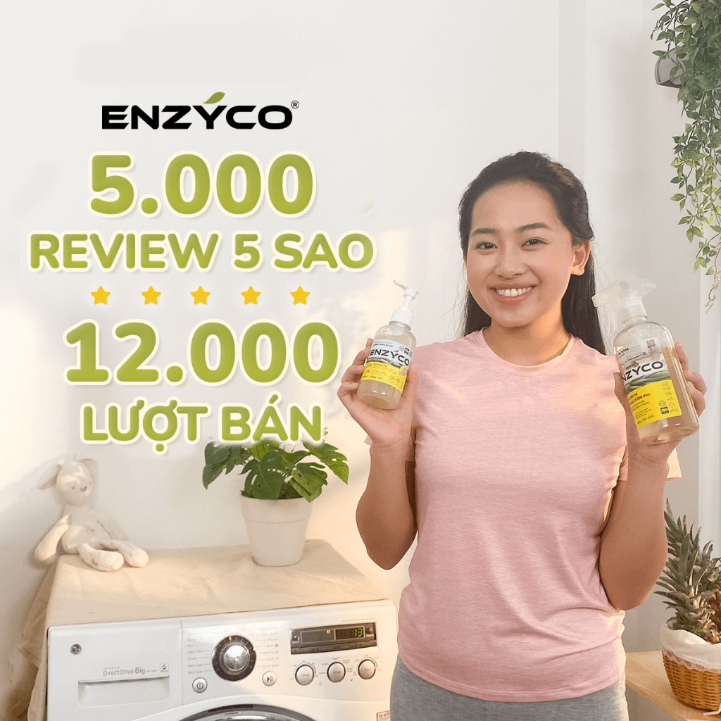 Gel rửa chén bát sinh học cho máy ENZYCO 850ml - Chiết xuất Bồ hòn và Enzyme Dứa
