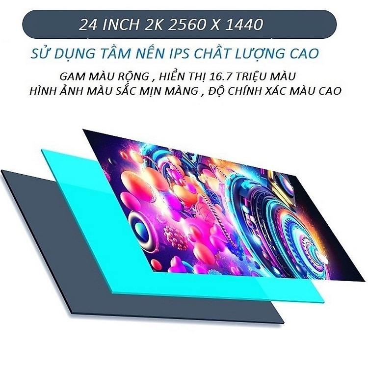 Màn Hình Máy Tính Tràn Viền Siêu Mỏng 24 inch IPS 2K ( 2560 x 1440 )