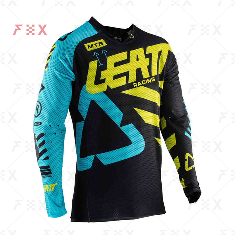 Nam Xuống Dốc Áo Xe Đạp MTB Áo Sơ Mi Offroad DH Xe Máy Jersey Cảo Tháo Quần Áo Thể Thao Xe Đạp Đua Mtb Leat Racing Color: 8 Size: XS