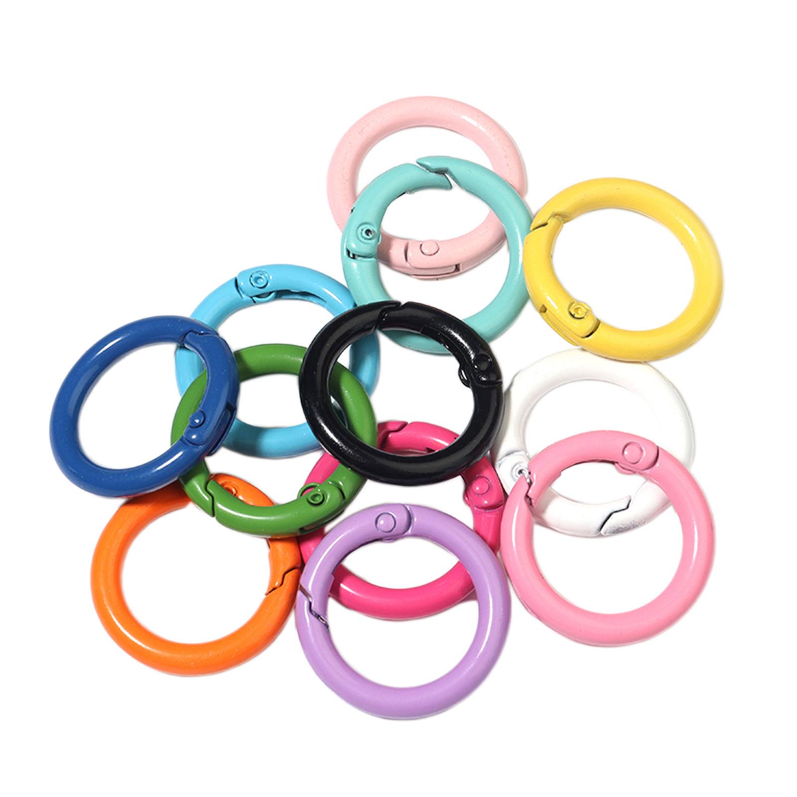 20x Round Spring Snap Clip Hook Alloy Carabiner Keychain Buckle Key Hiking