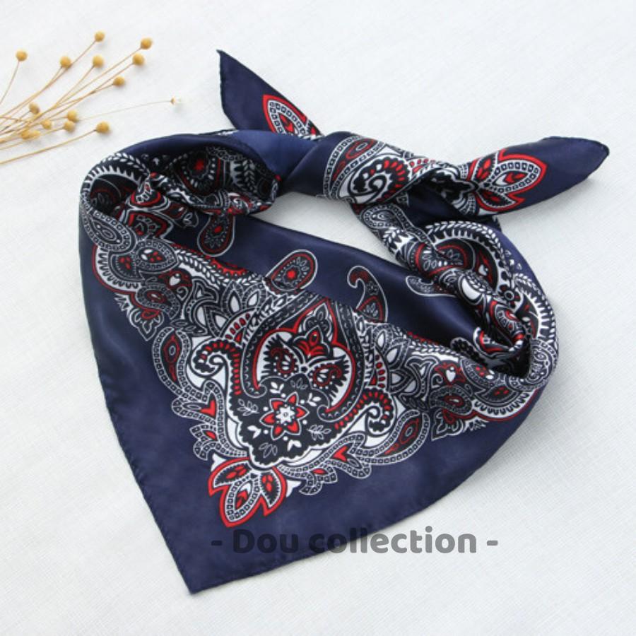 Khăn Bandana EXO  Cao Cấp Họa Tiết Tế Bào Đơn Thổ Cẩm Chất Lụa Satin - 60x60cm - Mã B008