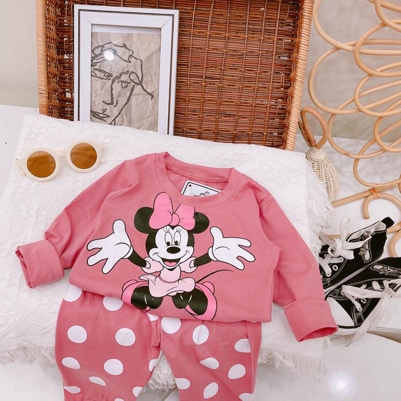 Bộ cotton hoạ tiết mickey 8-19kg quần áo bé gái chất cực đẹp