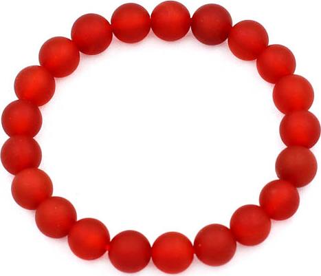 Vòng đeo tay Thạch Anh Đỏ Mờ 8 ly 21 hạt - hợp mệnh Hỏa, mệnh Thổ