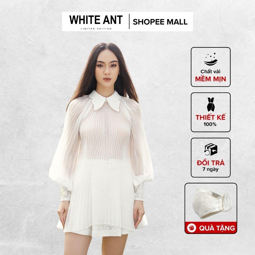 Áo Sơ Mi Nữ Dài Tay WHITE ANT NIALL PLEATED SHIRT Thiết Kế Kiểu Cánh Bướm Độc Đáo, Chất Lụa Tơ Mềm Mịn 170300140