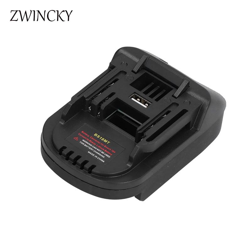 ZWINCKY BS18MT Pin Adapter Chuyển Đổi USB Cho Bosch 18V BAT619G/620 Pin Chuyển Đổi Cho Makita18V BL1860 Pin Lithium