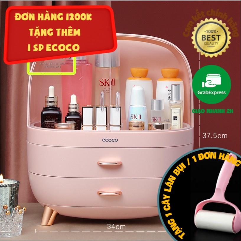 Tủ mỹ phẩm để bàn trang điểm cửa kính 3 ngăn Ecoco