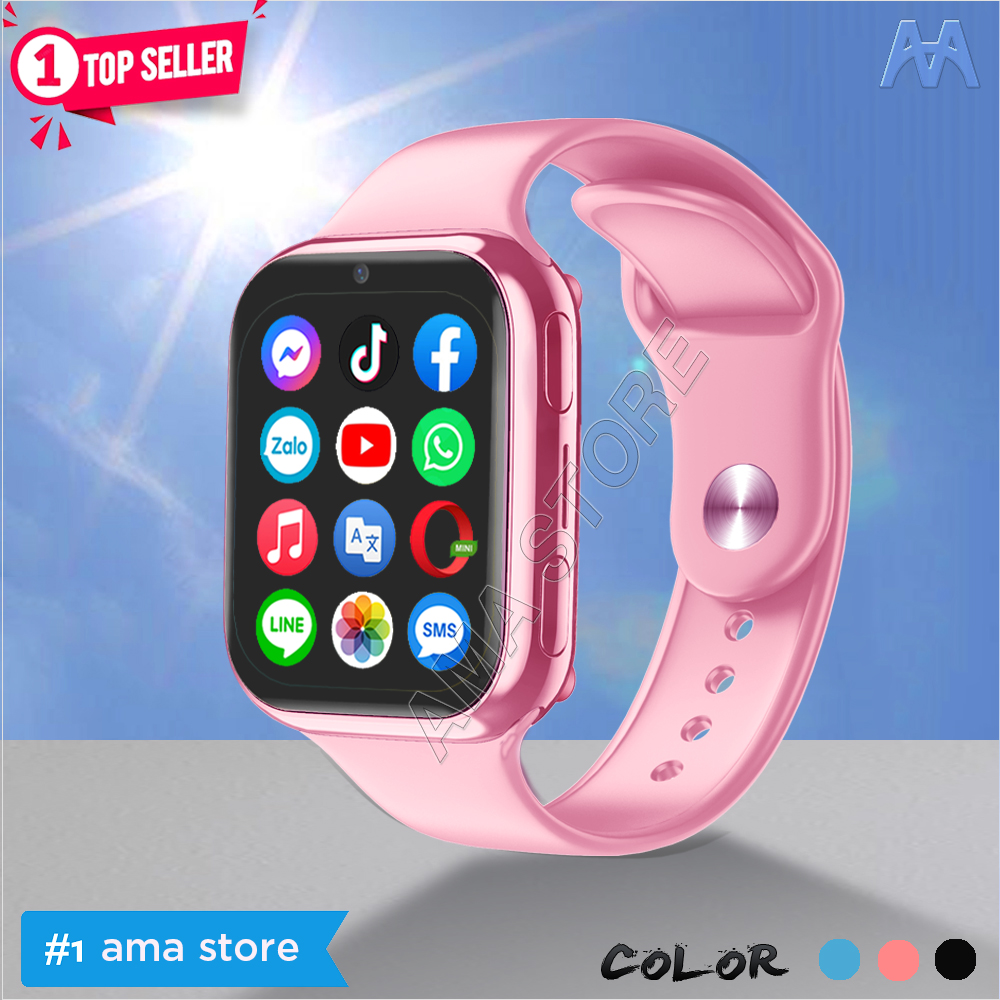 Đồng hồ Thông minh AMA Watch D42 có CHPlay xem được Youtube Gắn sim 4G Định vị Kép GPS Wifi Hàng Chính Hãng