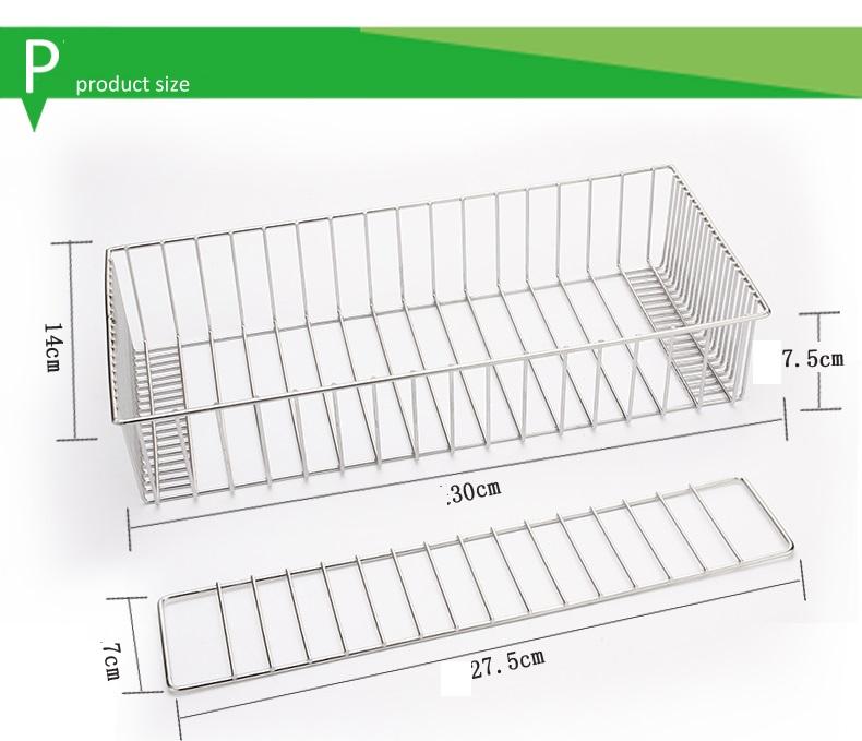 Rổ đựng muỗng đũa inox 304- 30x14x7.5cm