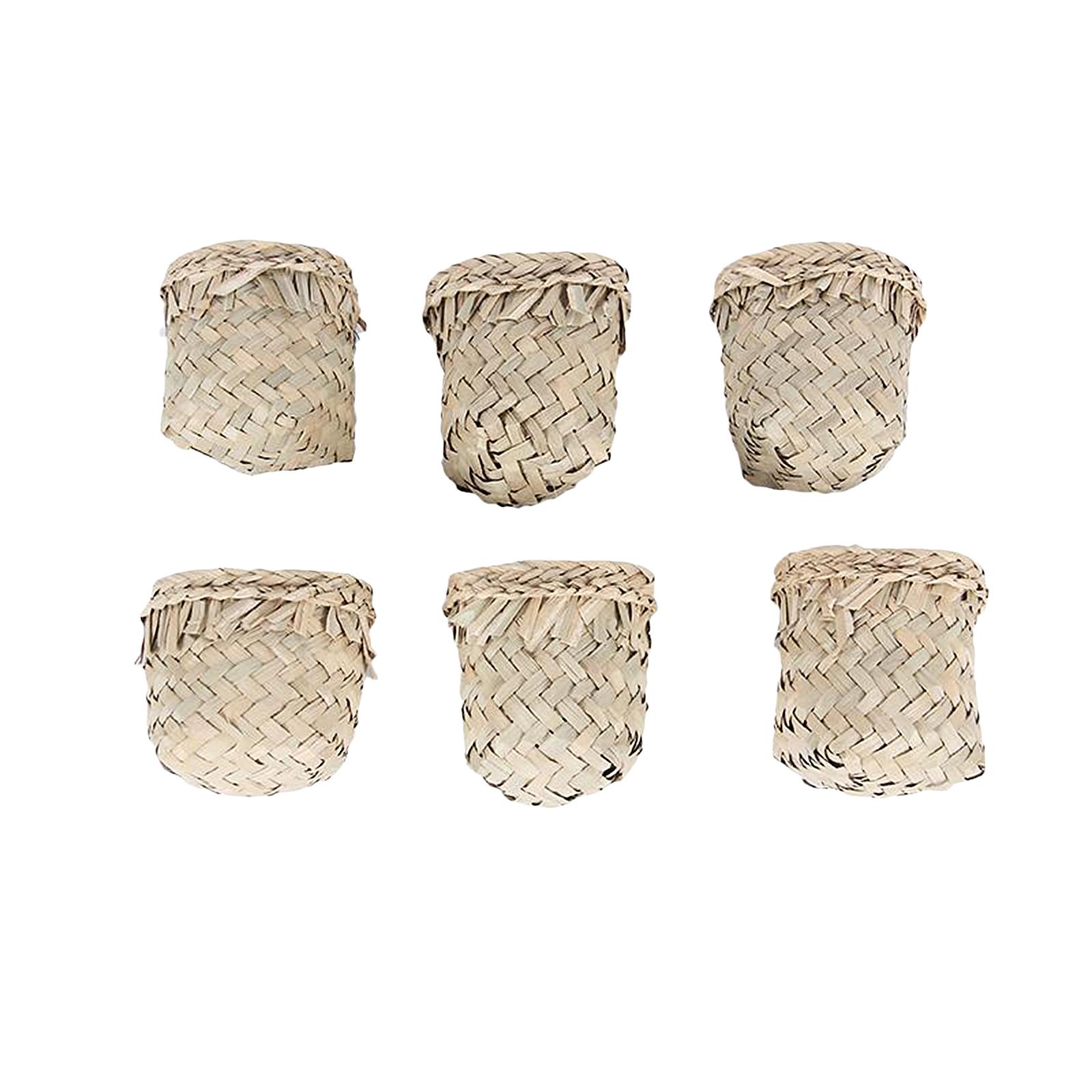 6x 1:16 Scale Straw Baskets Miniature Model for 1/10 WPL D12 RC Car Decor