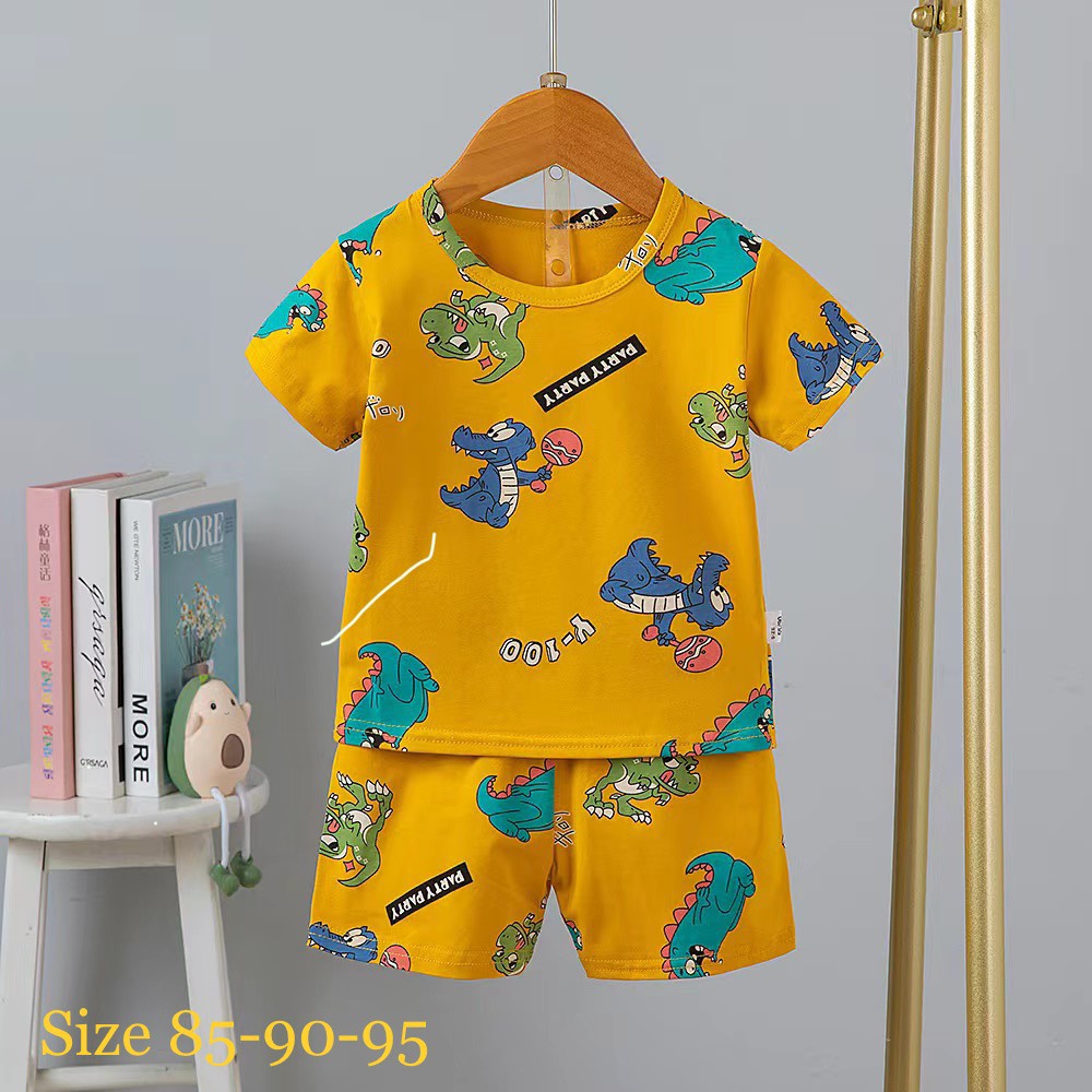 Đồ bộ bé trai - Bộ thun Cotton Quảng Châu xuất Hàn cho bé trai từ 26-36kg