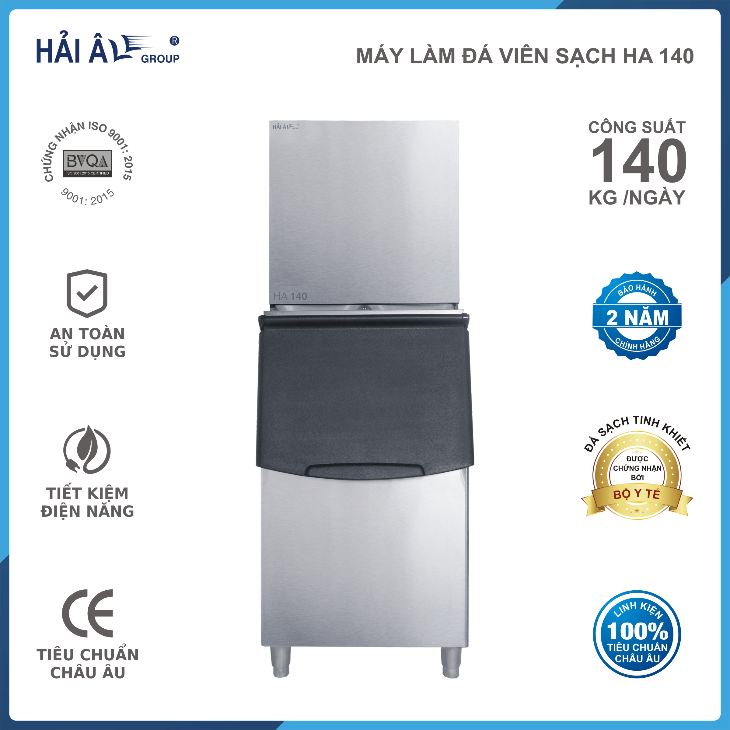 Máy Làm Đá Viên Hải Âu HA-140 - Hàng Chính Hãng