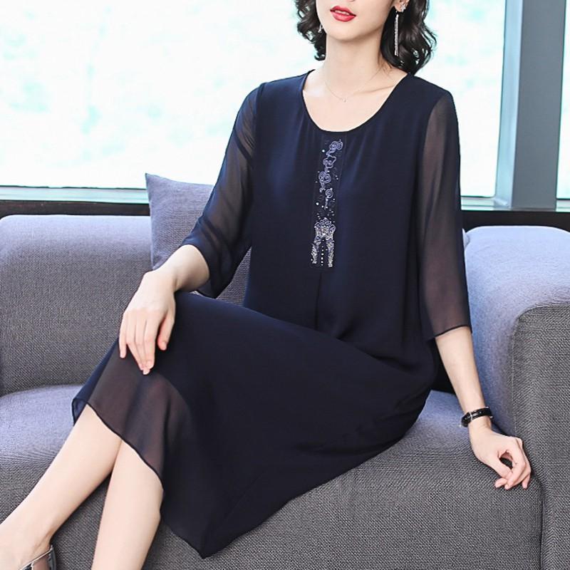 Váy Đầm Nữ Trung Niên Dáng Suông Thời Trang VH88 - Hàng Quảng Châu Cao Cấp