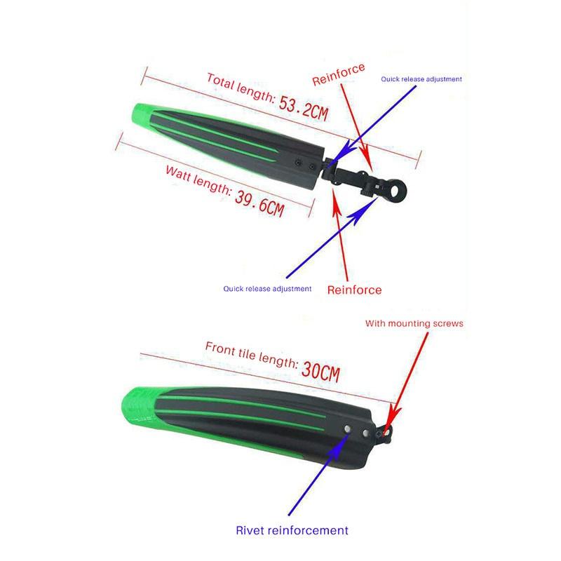 High Quality Bicycle Fender Mountain Bike Fenders Set Mudguards Bicycle Fenders Wings for Bicycle Front / Rear Wheel