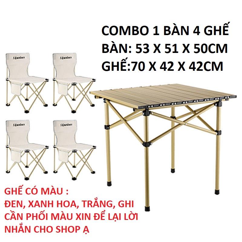 Bàn gấp gọn dã ngoại, Bàn Gấp Mặt Kim Loại Cỡ Lớn - Có thể xếp gọn đi cắm trại, dã ngoại Tặng Túi Đựng , Đồ Cắm Trại